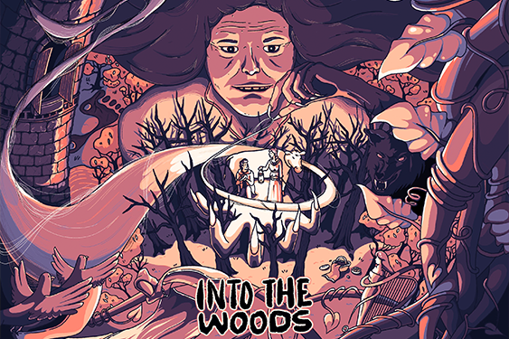 digital drawing of the musical, Into the Woods